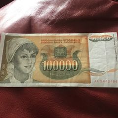Yugoslavia Banknote - 100,000  Dinara