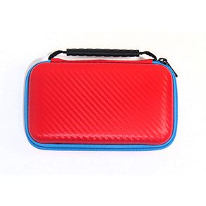New Nintendo 2DS XL Carbon Hard Protective Case Zip Cover Carry Bag Pouch Red