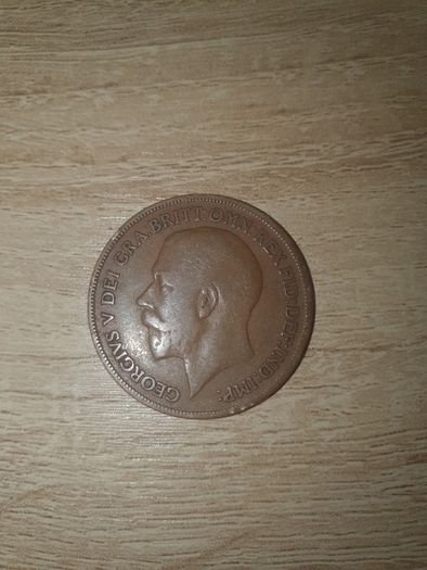 Great Britain UK 1920 One Penny George V Coin - free standard postage