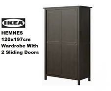 IKEA Hemnes wardrobe with sliding doors in black-brown