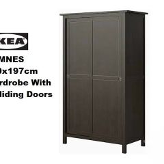 IKEA Hemnes wardrobe with sliding doors in black-brown