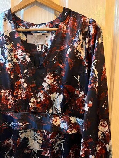 Paul Costelloe Satin Midi Dress - Size 12 - excellent condition