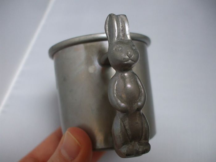SALE!  WOODBURY PEWTERERS - Vintage Pewter Bunny Rabbit Bowl, Mug and Spoon Set
