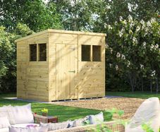 8x6 Premium Pressure Treated Timber Pent Garden