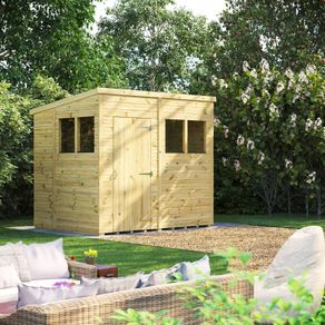 8x6 Premium Pressure Treated Timber Pent Garden