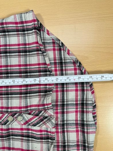 Quicksilver Button Up Short Sleeve Shirt Pink Plaid Sz Small - Pearl Button