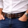 Premium Genuine Leather Belt Stylish Vintage Designer Belt Durable Formal & Casual Waist Belt Image 5