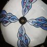 Tiffany style glass ceiling light with brass fixtures Image 2