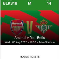 Arsenal V Real Betis Football