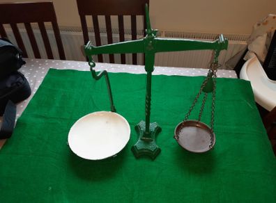Two beautiful old shop scales