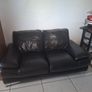 Genuine black leather 3 seater sofa Image 5