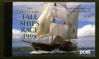 1998 Ireland Tall Ships Race Commemorative Stamps Booklet Mint Never Hinged  (MNH). Hibernian HB66. Images of panes shown