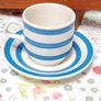 Blue and White Stripe Cup and Saucer Duo Image 5