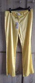 yellow satin look pants Fits size 12/14