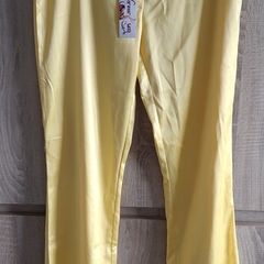 yellow satin look pants Fits size 12/14