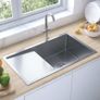 Handmade Kitchen Sink with Strainer Stainless Steel Image 9