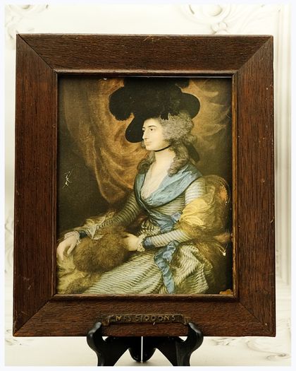 Rare Antique Lithograph Portrait: Mrs. Siddons