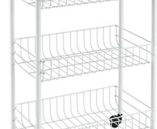 Service Trolley Siena with 3 Stages, Metal, White, 23 x 41 x 63 cm (FREE POSTAGE)