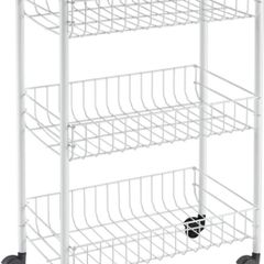 Service Trolley Siena with 3 Stages, Metal, White, 23 x 41 x 63 cm (FREE POSTAGE)