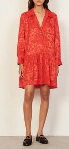 Sandro Floral Print Silk Dress
