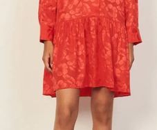 Sandro Floral Print Silk Dress