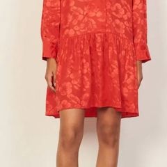 Sandro Floral Print Silk Dress