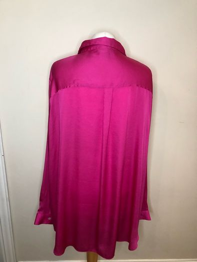 New Look curves pink satin blouse (size 28)