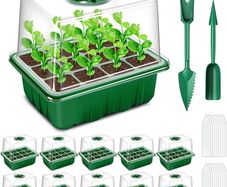 NEW SALE | Seed Trays, 10 Pack 120 Cells Propagator with Heightened Lids, Growing Thicken Seedling Starter