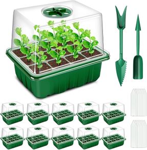 NEW SALE | Seed Trays, 10 Pack 120 Cells Propagator with Heightened Lids, Growing Thicken Seedling Starter