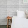 10Pcs 3D Brick Wallpaper in White, Faux Foam Brick Wall Panels Peel and Stick, Waterproof for Bedroom, Living Room, and Kitchen Decor Image 2
