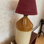Unique rustic vintage table lamp crafted from a traditional stoneware flago Image 3