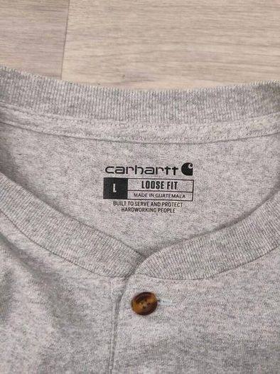Carhartt Half Button Workwear Long Sleeve Shirt Mens L/XL