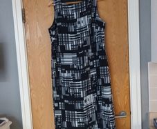 Navy Dress & Scarf.     S.14.  NEW  - No Tag.