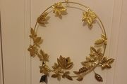 Gold christmas metal wreath
