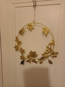 Gold christmas metal wreath