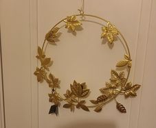 Gold christmas metal wreath