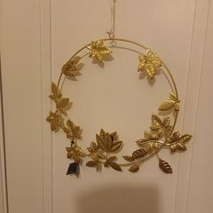 Gold christmas metal wreath