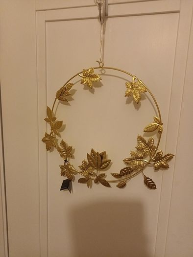 Gold christmas metal wreath