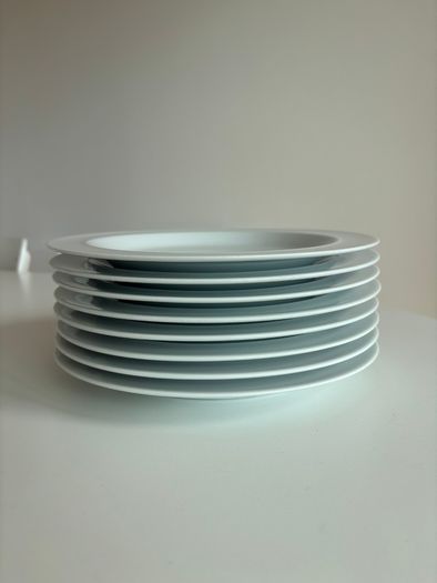8 x Denby white salad plates