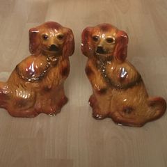 Fabulous PAIR of LARGE Russet Coloured Staffordshire Dogs