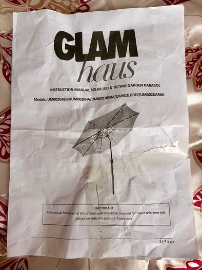 Glamhaus 2.7m Tilting Khaki Sand Parasol Umbrella