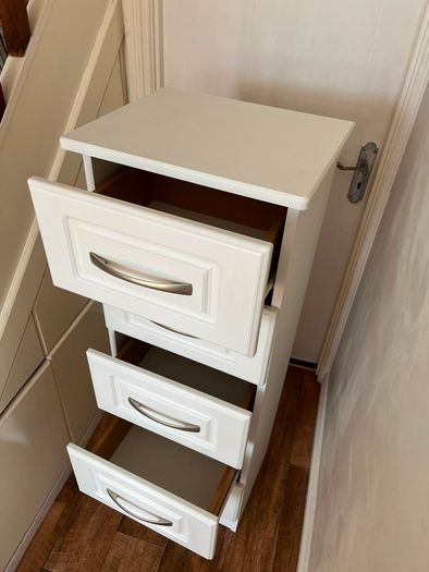Tall boy white woodgrain