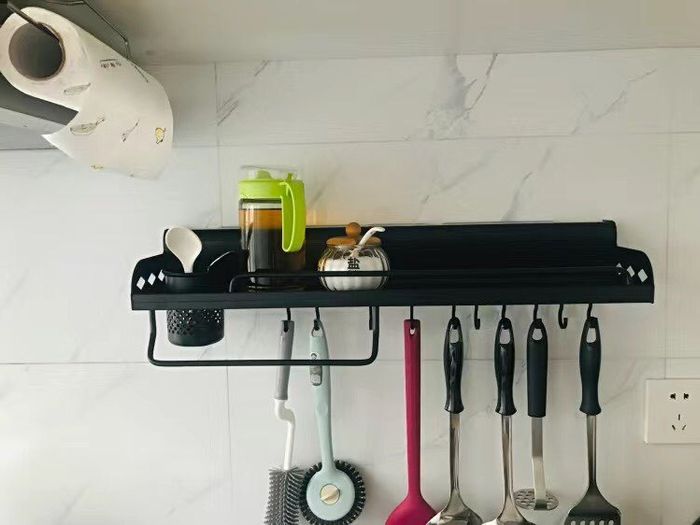BRAND NEW Kitchen Organizer Wall-mounted Spices Space Shelf Aluminum Multifunction Organizer Rack for Spice