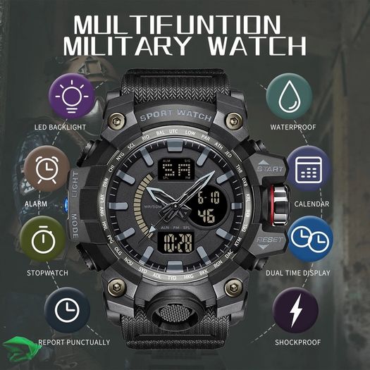 Brand New findtime Men's Digital Watch Sports Watches Military Black Wristwatch Boys,5ATM Waterproof