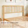 Wooden Double Bed Frame with Headboard - Bamboo Wood Bed Frames with Metal Slats Support and Underbed Storage, Easy to Install, Noise Free, Sturdy, 30.5 cm High Image 5
