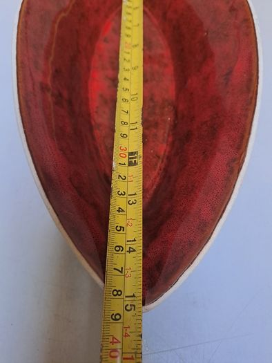 Red glazed bowl oval