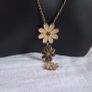 Pilgrim Brown & Cream Flower  Pendant Image 3