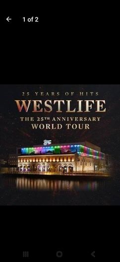 Two Westlife tickets for sale, September 19th