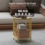 Side Table, 2-Tier End Table with Storage Shelf and Steel Frame Image 6