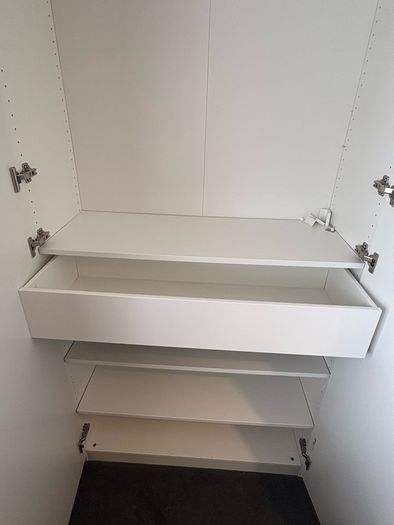 IKEA PAX Shallow Wardrobe 100cm White with Doors & Interior Fittings